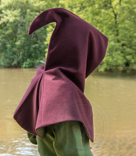 Early medieval woolen hood with tail and linen lining from Hedeby