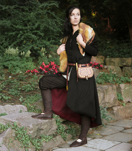 LAGERTHA - Women's fantasy battle viking wool caftan with cotton lining