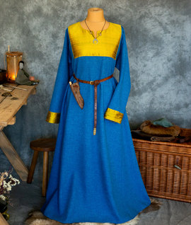 Scandinavian wool dress with natural silk