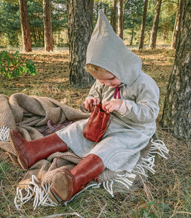 Lniany czepek z Jorvik dla dziecka