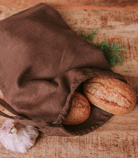 Reusable natural linen eco storage bag in 3 sizes