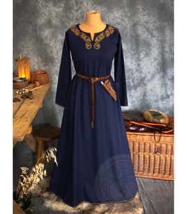 Wool dress with handmade embroidery