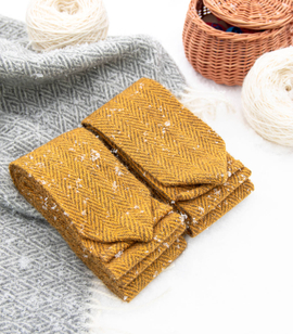 Hand-woven and hand-dyed medium-weight wool herringbone twill leg/calf wraps - 3m