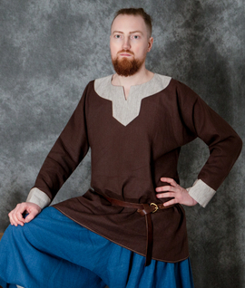 Birka linen tunic with linen hems