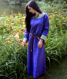 Early medieval linen dress with linen trim