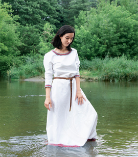Slavic ceremonial linen dress