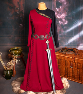 QUEEN LAGERTHA - fantasy Viking dress made of punto with faux leather sleeve
