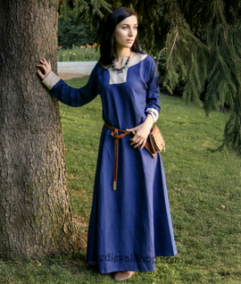 Viking linen dress with linen trim