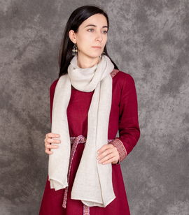 Thin linen summer scarf 200 x 60 cm