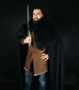 JON SNOW -  Wool Cloak with Icelandic Sheepskin Collar