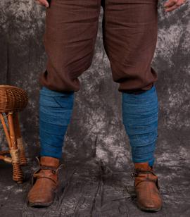 Straight linen trousers with drawstring